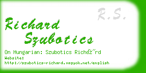 richard szubotics business card